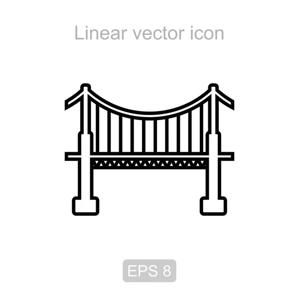 Bridge. Linear vector icon. — Stock Vector