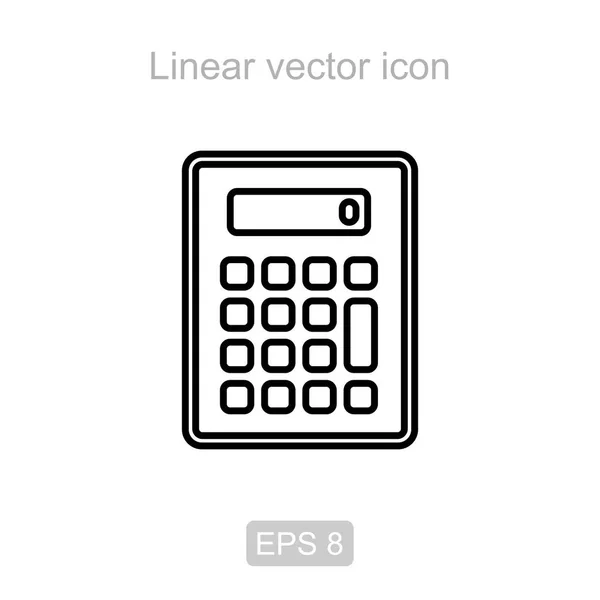 Számológép. Lineáris vektor ikon. — Stock Vector