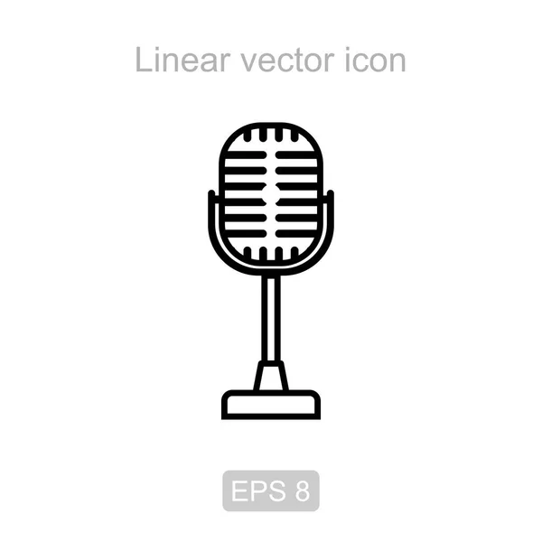 Mikrofon. Lineární vektorové ikony. — Stockový vektor