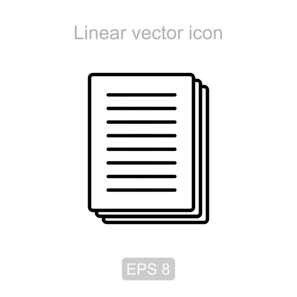 A dokumentumokat. Lineáris vektor ikon. — Stock Vector