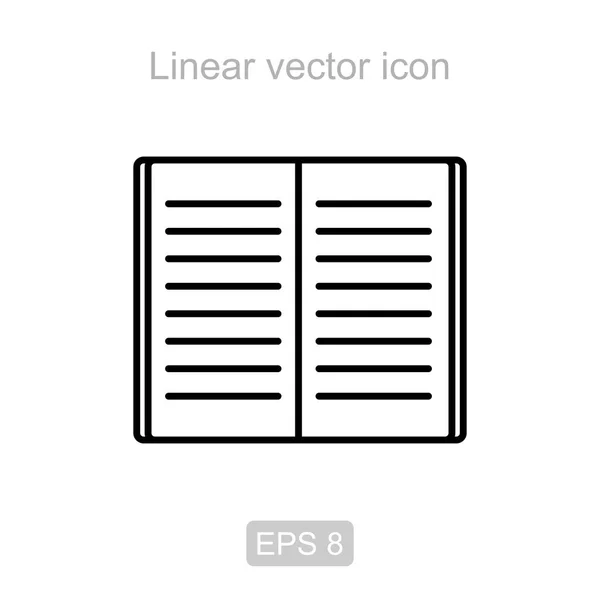 Livros abertos. Ícone vetorial linear . —  Vetores de Stock