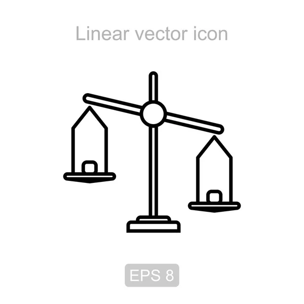 Libra Linear vector icon. — Stock Vector