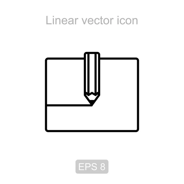 Pencil and paper. Linear vector icon. — Stock Vector
