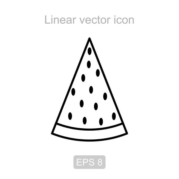 Plátek melounu. Lineární vektorové ikony. — Stockový vektor