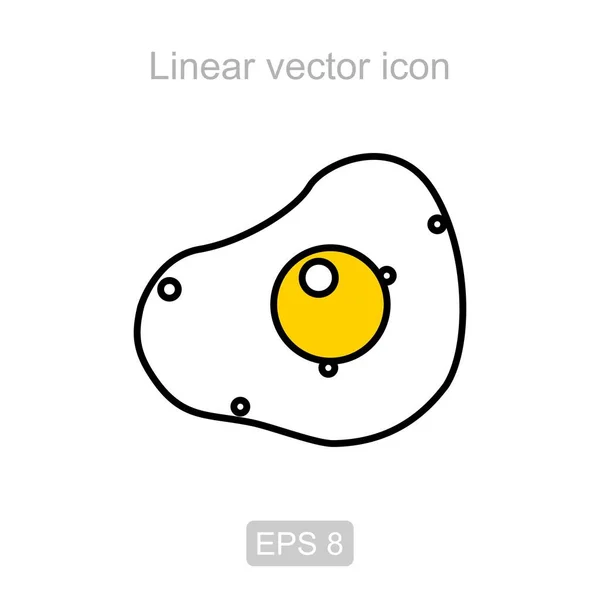 Fried egg. Linear vector icon. — Stock Vector