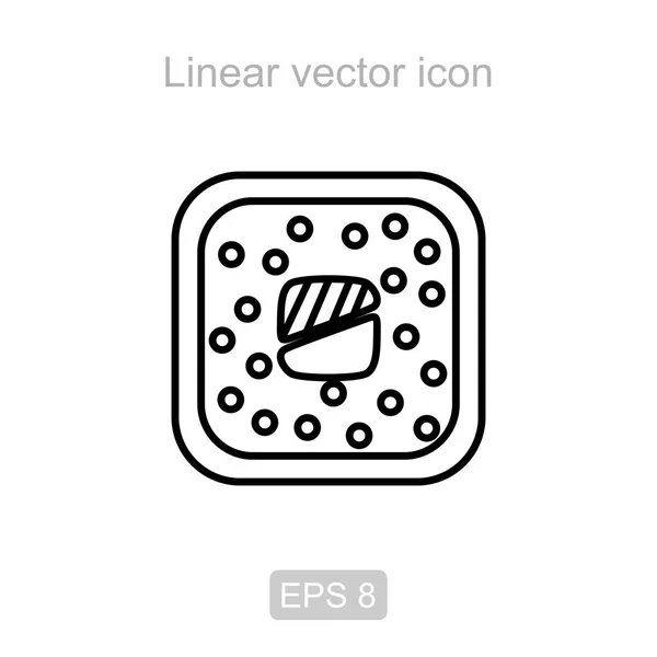 스시 롤입니다. 선형 벡터 아이콘. — 스톡 벡터