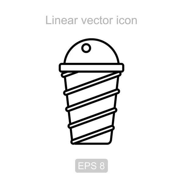 Ice cream. Lineáris vektor ikon. — Stock Vector