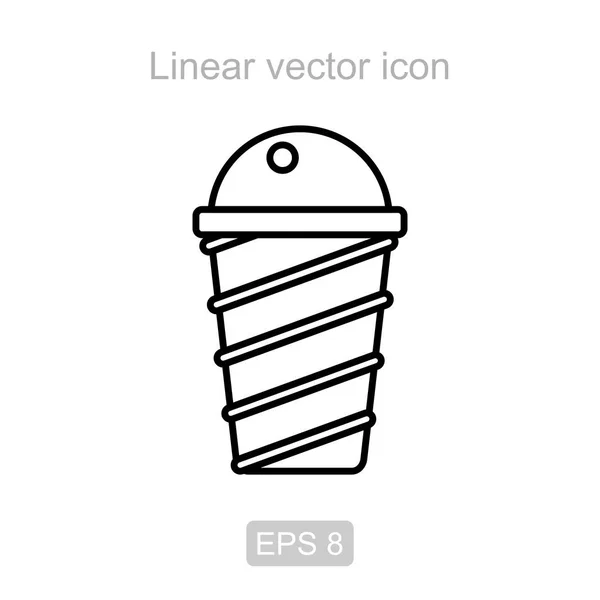 아이스크림입니다. 선형 벡터 아이콘. — 스톡 벡터