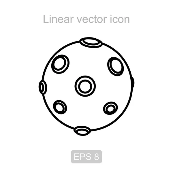 Luna. Icona vettoriale lineare . — Vettoriale Stock