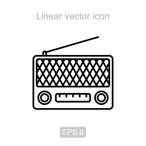 Rádio. Ícone vetorial linear . —  Vetores de Stock