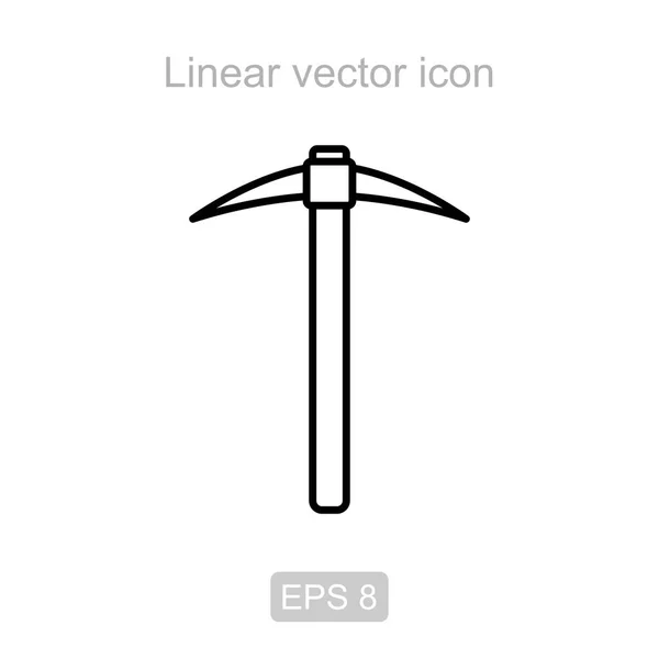 Pickaxe. Ícone vetorial linear . — Vetor de Stock