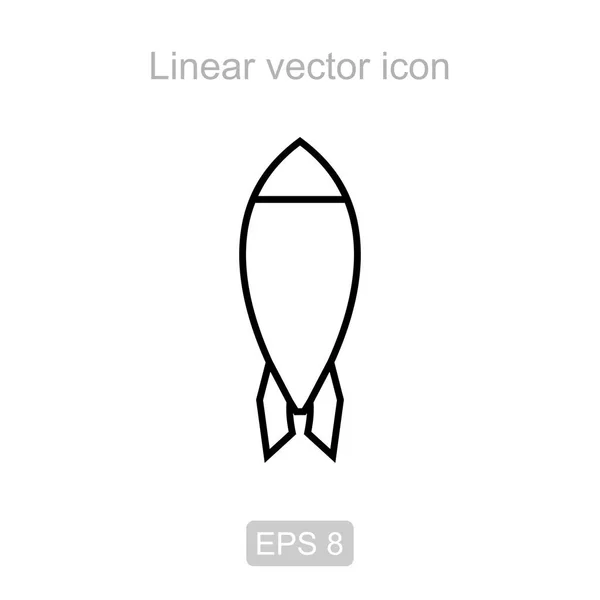 Foguete. Ícone vetorial linear . —  Vetores de Stock