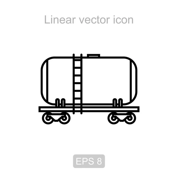 Tanque ferroviario. Icono de vector lineal . — Vector de stock
