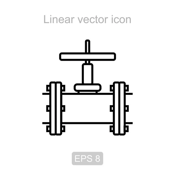 The valve pipe. Linear vector icon. — Stock Vector