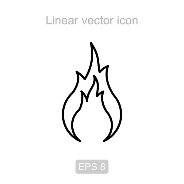 Oheň. Lineární vektorové ikony. — Stockový vektor