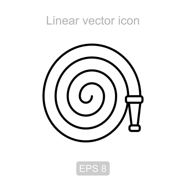Fire hose. Linear vector icon. — Stock Vector