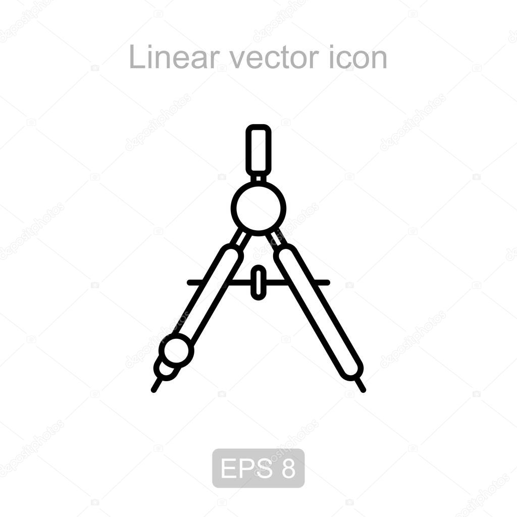 Icon of the compass in a linear style