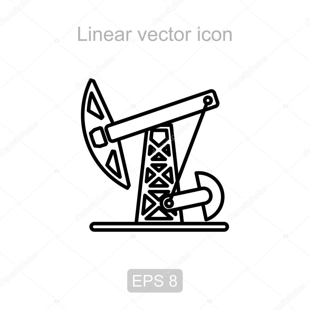 Oil rocking chair. Linear vector icon.