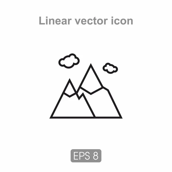 Ikona hory a mraky — Stockový vektor