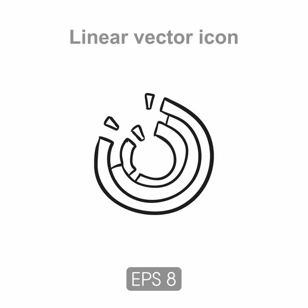 Chart icons in black — Stock Vector