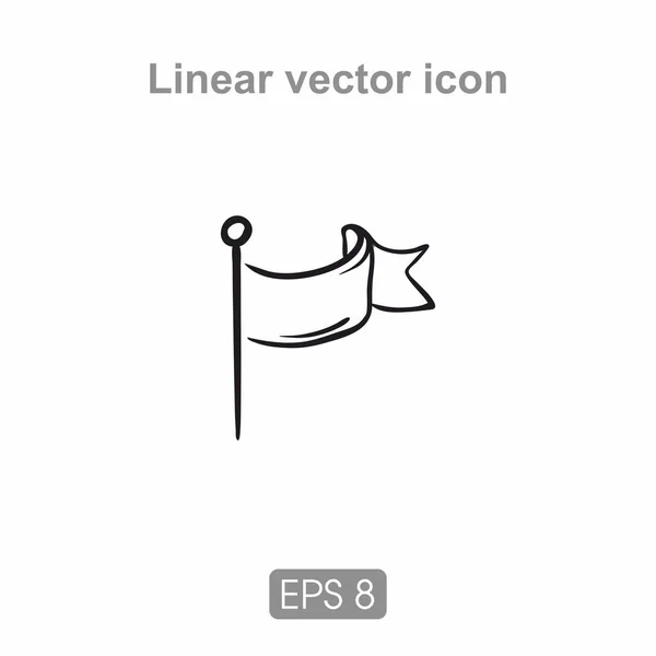 Ikona stylizované mávání vlajkami ve větru — Stockový vektor
