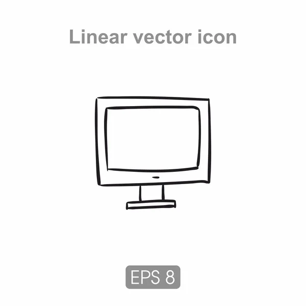 Computer Monitor Icon — Stock Vector