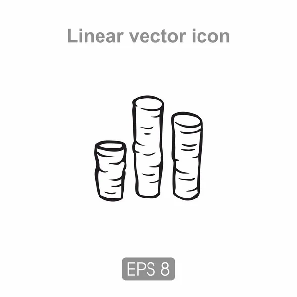 Icono tres pilas de monedas — Vector de stock