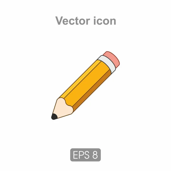 Icon simple pencil with eraser — Stock Vector