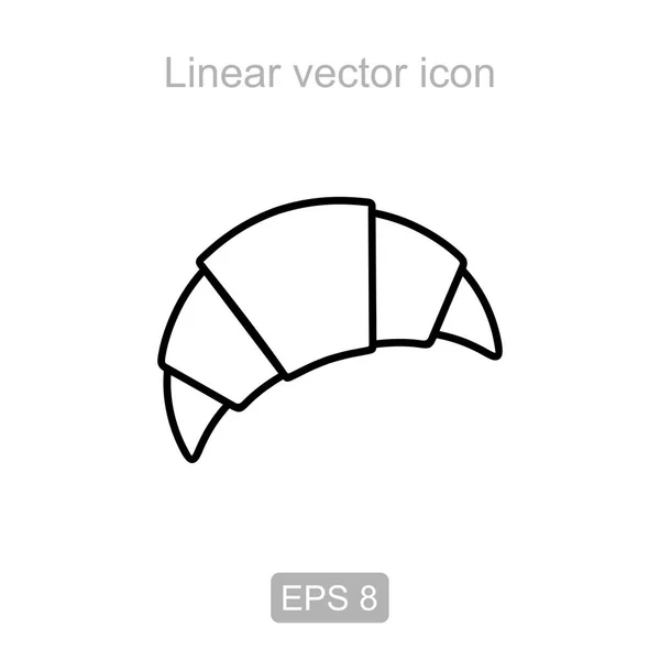 Круассан. Иконка линейного вектора . — стоковый вектор