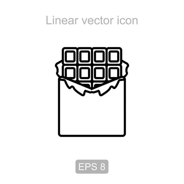 Chocolate. Icono de vector lineal . — Vector de stock