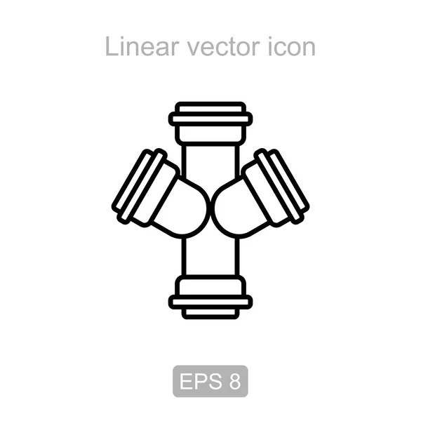 Pipe tee. Linear icon. — Stock Photo, Image