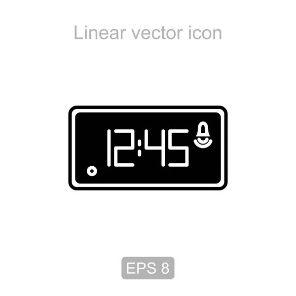 Elektronische Uhr - schwarz. Lineares Symbol. — Stockfoto