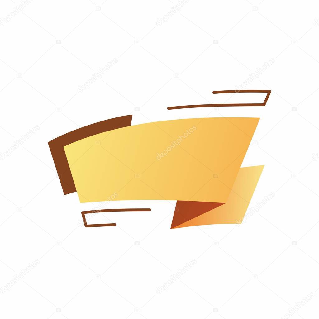 Abstract template banner with ribbon. In the style of origami