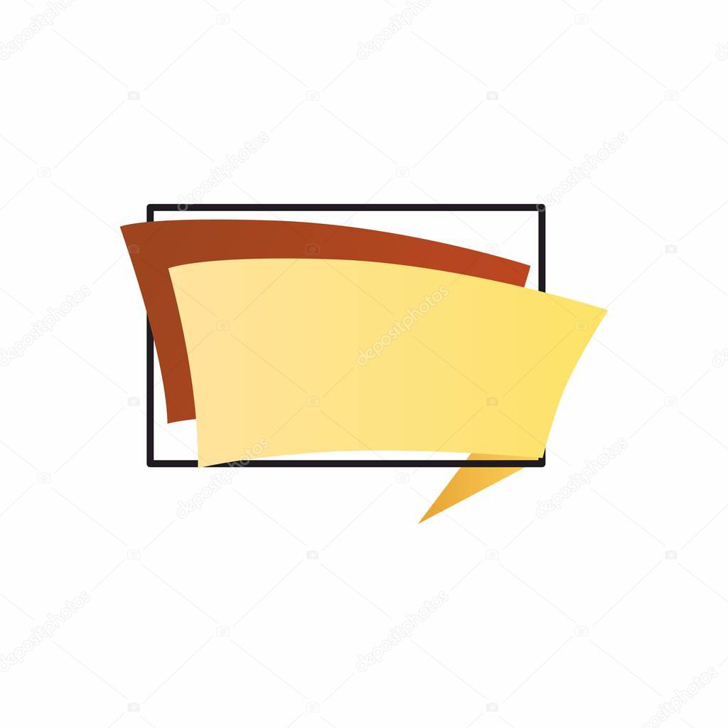 Abstract template banner with ribbon. In the style of origami