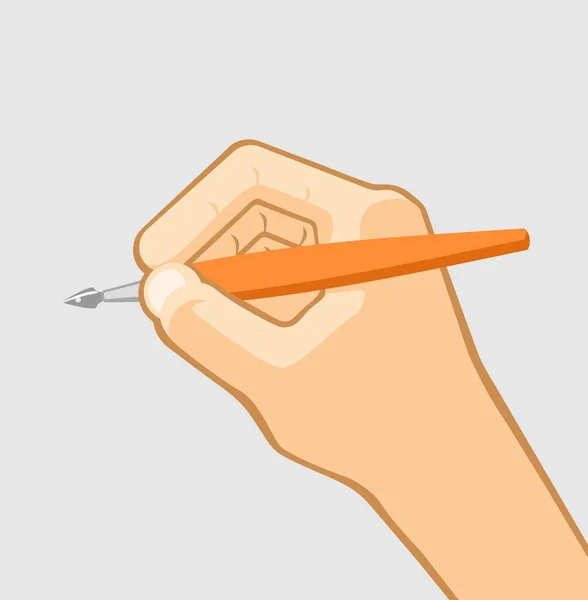 Elinde kalem — Stok Vektör
