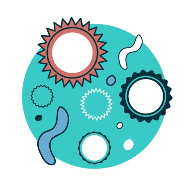 Çizgi film bakteri ve virüsleri mikroskop altında