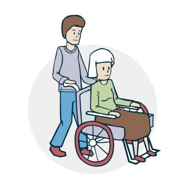 Yaşlı bir kadın ve bir hemşire