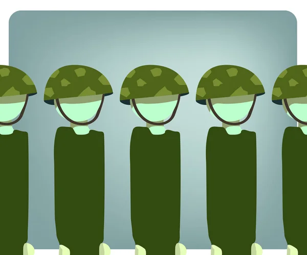 Militar stand ainda ilustração — Vetor de Stock