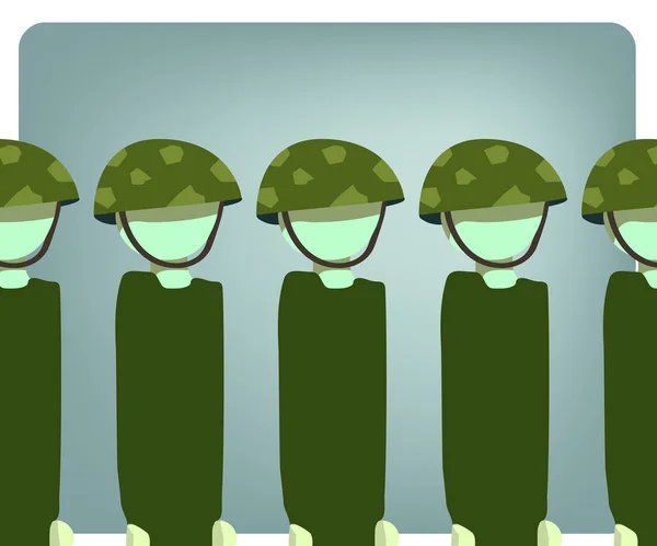 Pie militar todavía ilustración — Vector de stock