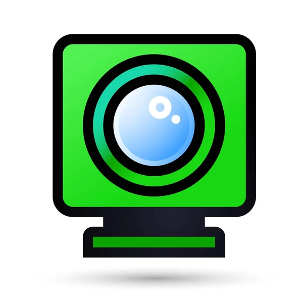 Icône linéaire de caméra web de bureau — Image vectorielle