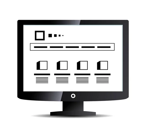 Monitor y lugar para el folleto informativo — Archivo Imágenes Vectoriales