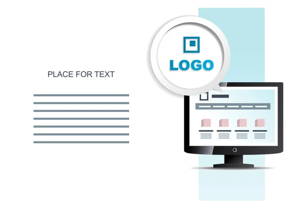 Monitor und Platz für Informationsbroschüre — Stockvektor