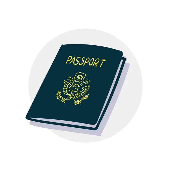 Ícone passaporte americano —  Vetores de Stock