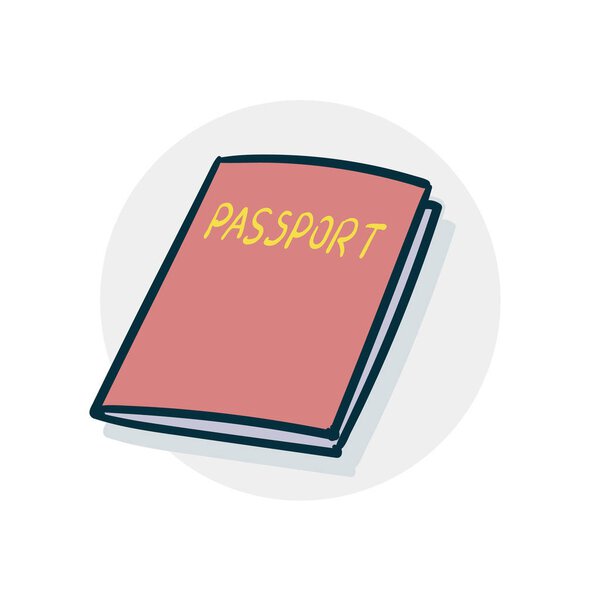 Иконка паспорта в стиле эскиза
