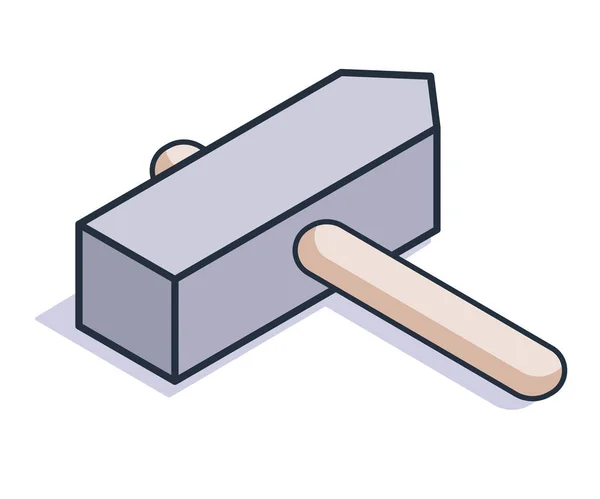 Grote hamer pictogram — Stockvector