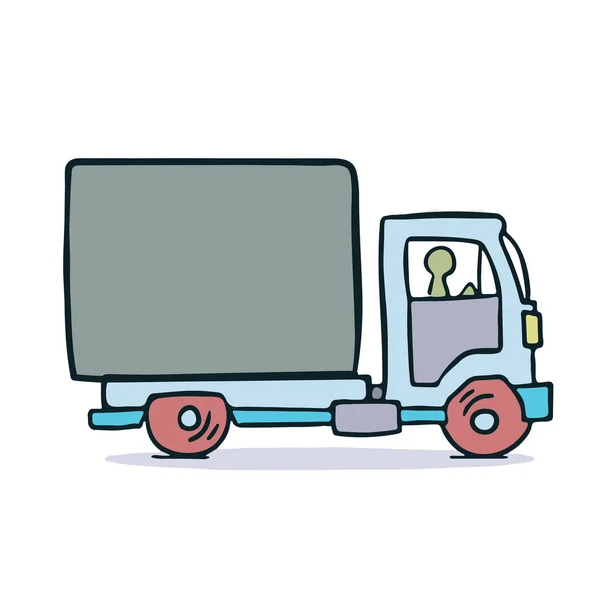 Camion avec illustration remorque — Image vectorielle