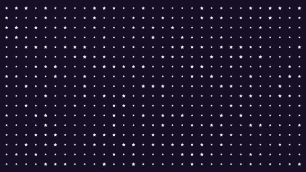 带星星的马赛克背景在黑暗的背景上对恒星进行变换和随机增加 — 图库视频影像