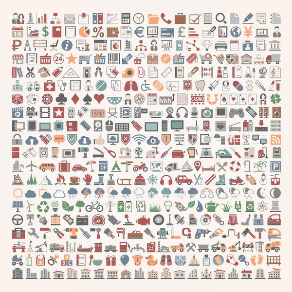 400 iconos planos — Archivo Imágenes Vectoriales