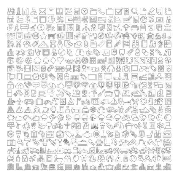 400 icônes de ligne — Image vectorielle