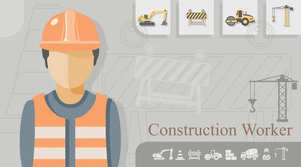 Occupation - Construction Worker — Stock Vector
